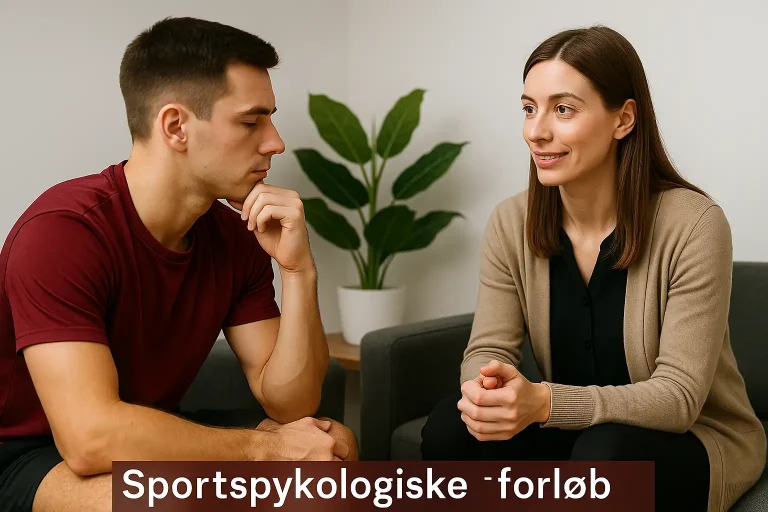Sportspsykolog og atlet i samtale om mentaltræning