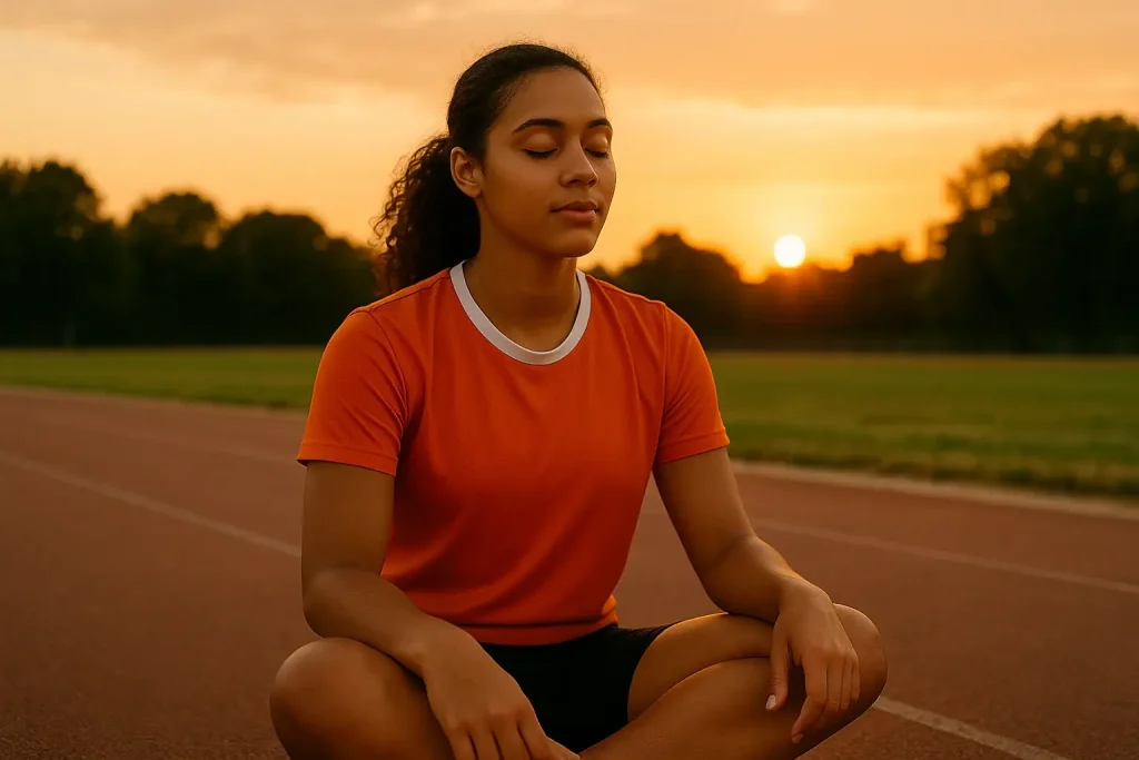 Atlet holder mental pause under træning for at finde ro og fokus