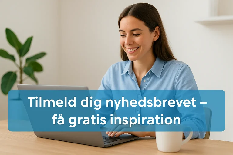 Person læser nyhedsbrev om sportspsykologi og mentaltræning på laptop